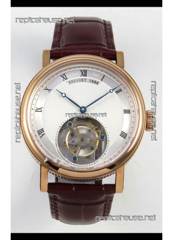 Breguet Classique Tourbillon Rose Gold Roman Dial Super Clone Watch 