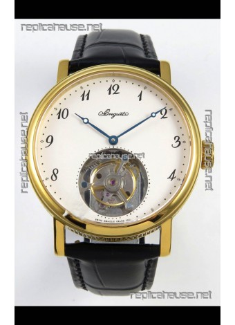 Breguet Classique Tourbillon Yellow Gold Numerals Dial Super Clone Watch 