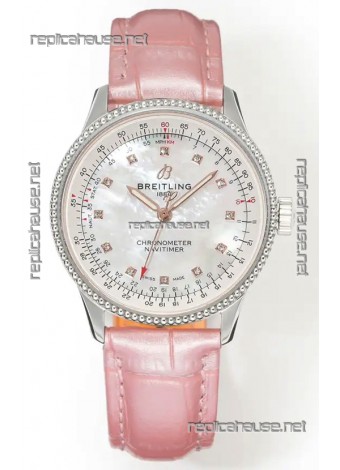 Navitimer Automatic 36 Pearl Dial Steel Casing Super Clone Watch 