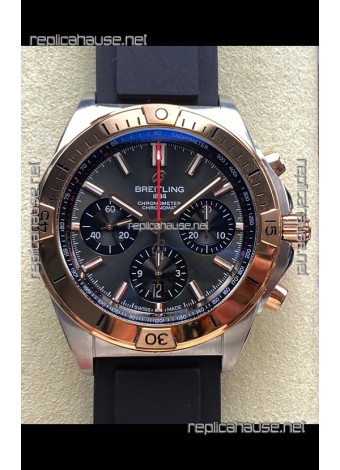 Breitling Chronomat B01 42 Grey Dial Two Tone Rubber Strap Super Clone Watch 