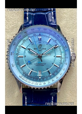 Breitling Navitimer 01 GMT Ice Blue Dial Swiss Replica Watch 