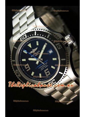 Breitling SuperOcean Abyss Swiss Replica Watch - 1:1 Mirror Replica - 44MM Blue Markers