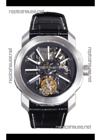 Bvlgari Octo Roma Titanium Watch in White Hour Markers Super Clone Watch 