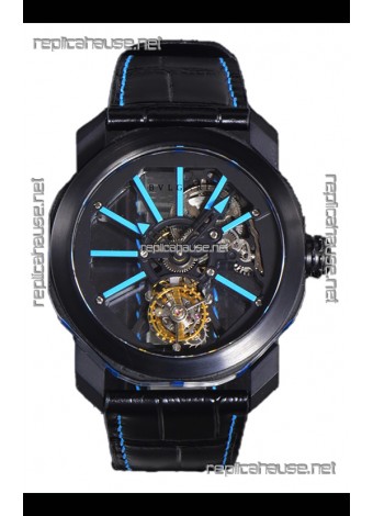 Bvlgari Octo Roma PVD Titanium Watch in Blue Hour Markers Super Clone Watch 