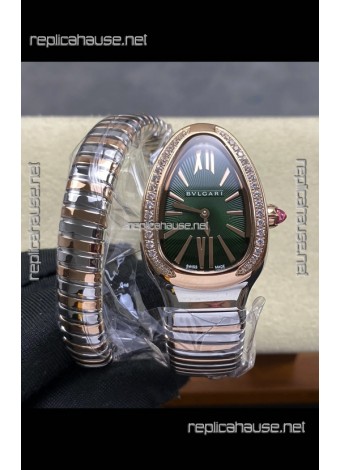 Serpenti Two Tone Green Dial Super Clone Replica Watch
