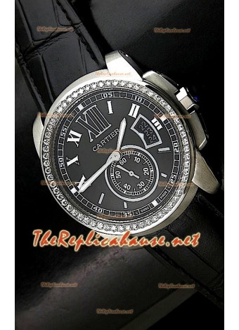 Calibre De Cartier Japanese Replica Watch in White Dial