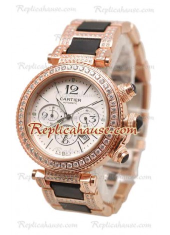 Cartier Pasha Seatimer Diamonds Swiss Wristwatch CTR104