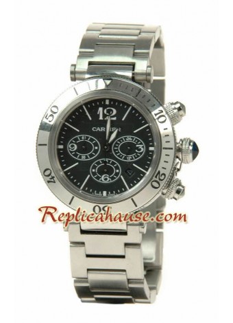 Cartier Pasha Seatimer Swiss Structure Japanese Quartz Movement Wristwatch CTR106