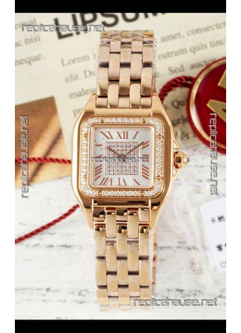 PANTHERE de Cartier 22mm Diamonds Dial Rose Gold Super Clone Watch
