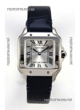 Cartier Santos Swiss Quartz 27MM Steel Leather Strap Super Clone Watch