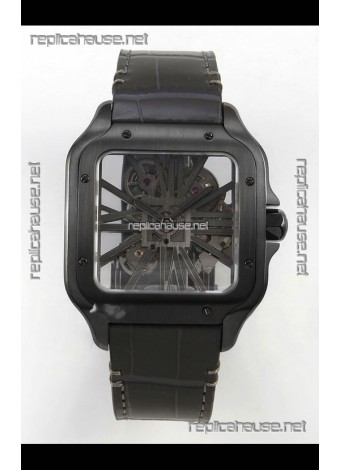 Santos De Cartier Super Clone Watch in Skeleton Dial PVD MLF Coating