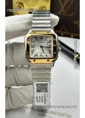 Cartier Santos Swiss Quartz 27MM Two Tone Super Clone Watch