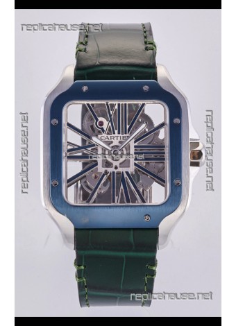 Santos De Cartier Super Clone Watch in Skeleton Dial Two Tone Case