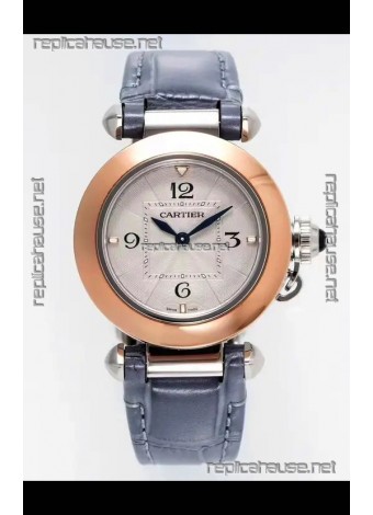 Pasha De Cartier Rose Gold Casing Watch 30MM Super Clone Watch 