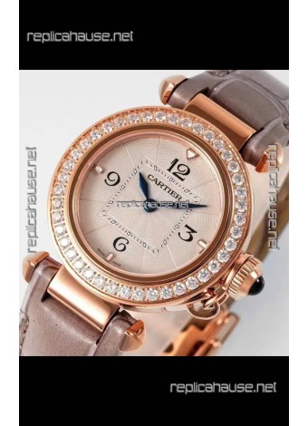 Pasha De Cartier Rose Gold Casing Watch 30MM Super Clone Watch 