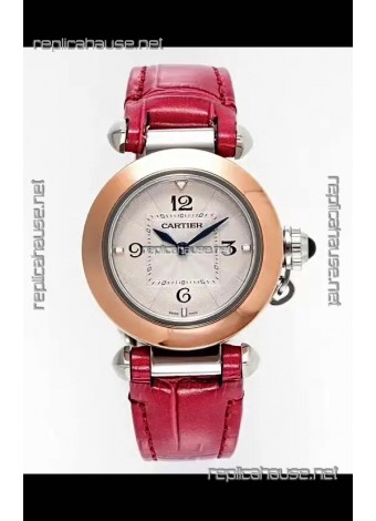 Pasha De Cartier Rose Gold Casing Watch 30MM Super Clone Watch 