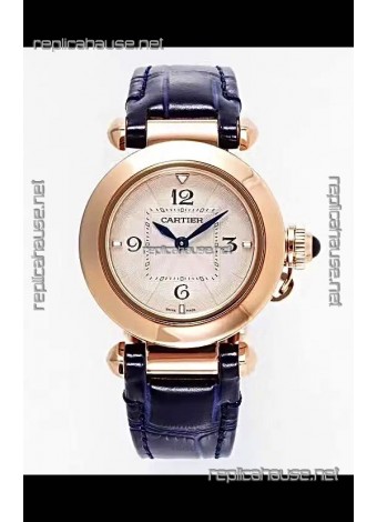 Pasha De Cartier Rose Gold Casing Watch 30MM Super Clone Watch 