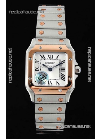 Cartier Santos Swiss Quartz 27MM Two Tone Super Clone Watch