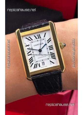 Cartier Tank Solo Swiss Automatic 31MM Yellow Gold Super Clone Watch 