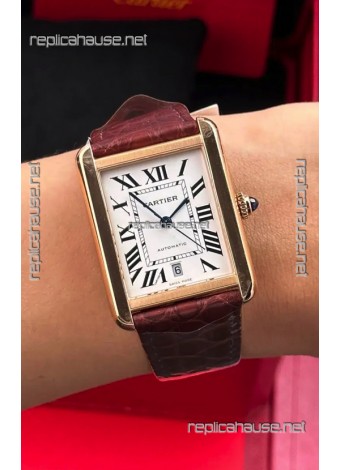 Cartier Tank Solo Swiss Automatic 31MM Rose Gold Super Clone Watch 