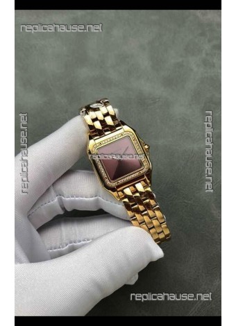 PANTHERE de Cartier 27MM Red Dial Diamonds Super Clone Watch 