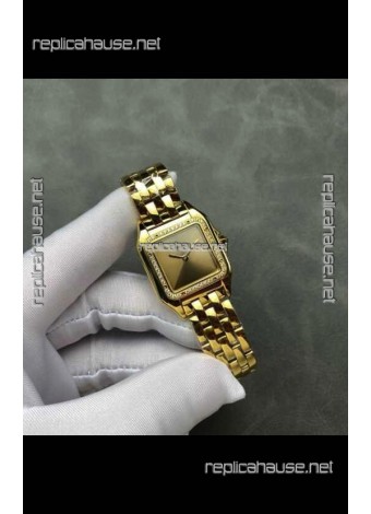 PANTHERE de Cartier 27MM Gold Diamonds Dial Super Clone Watch 