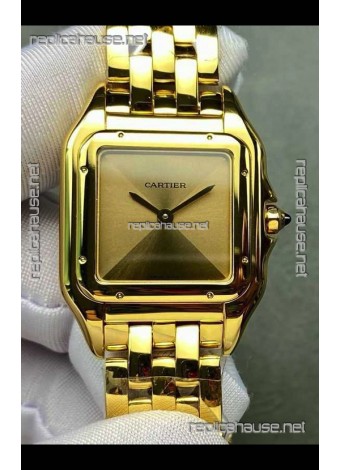 PANTHERE de Cartier 27MM Gold Dial Super Clone Watch 