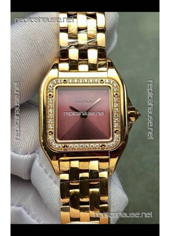 PANTHERE de Cartier 22MM Red Dial Diamonds Super Clone Watch 