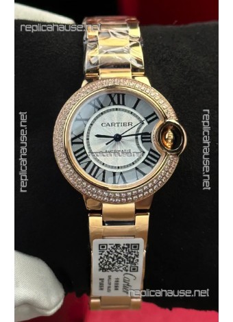 Ballon De Cartier Automatic 33MM Rose Gold Super Clone Watch 