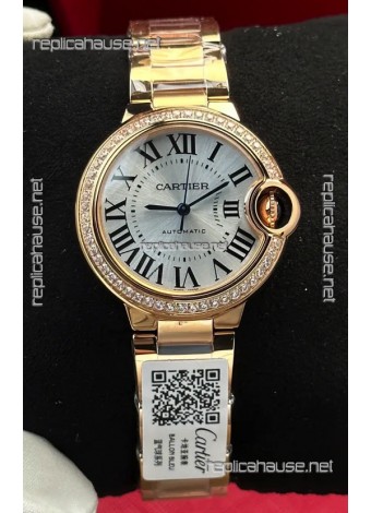 Ballon De Cartier Automatic 33MM Rose Gold Super Clone Watch 