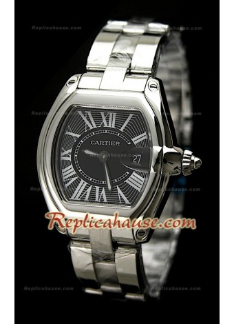 Cartier Roadster Ladies Swiss Watch - Mirror Replica 1:1 in Black Dial