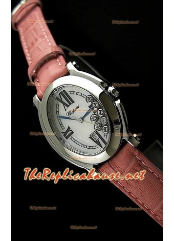 Chopard Happy Sport Watch in Light Pink Leather Strap