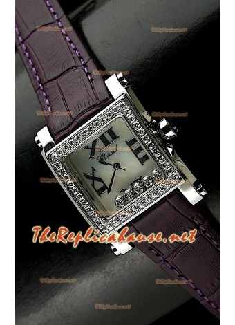 Chopard Happy Sport Ladies Watch in Purple Leather Strap
