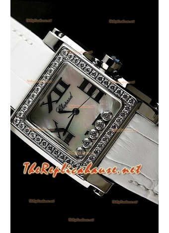 Chopard Happy Sport Ladies Watch in White Leather Strap