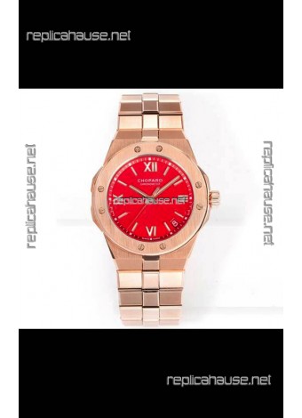 Chopard Alpine Eagle Rose Gold Red Dial Super Clone Replica Watch