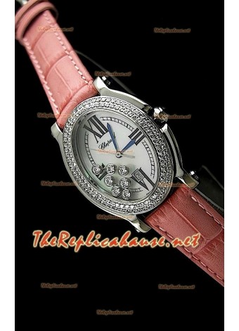 Chopard Happy Sport Ladies Watch with Diamonds Bezel