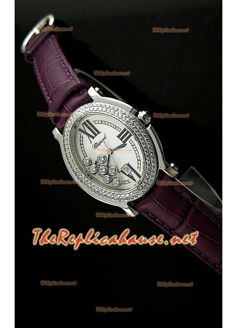 Chopard Happy Sport Ladies Watch in Maroon Strap