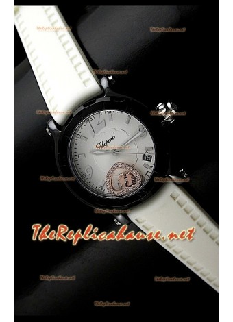 Chopard Ladies Happy Sport Watch with Floating Heart Diamonds