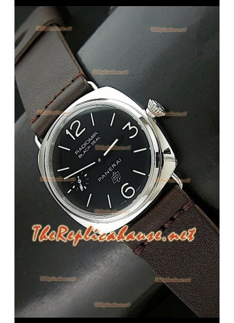 Panerai Radiomir Swiss Vintage Style OP Logo Watch - Brown Strap