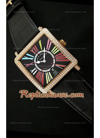 Franck Muller Square Swiss Quartz Watch in Black Dial