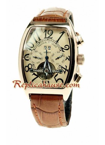 Franck Muller Conquistador Pink Gold Tourbillon Wristwatch FRMLLER28