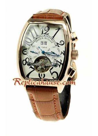 Franck Muller Conquistador Pink Gold Tourbillon Wristwatch FRMLLER30