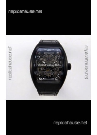 Franck Muller V45 Tourbillon Skeleton DLC Super Clone Watch 