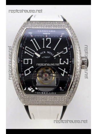 Franck Muller V45 Tourbillon Stainless Steel Diamonds Super Clone Watch 