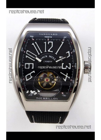Franck Muller V45 Tourbillon Stainless Steel Diamonds Nylon Strap Super Clone Watch 
