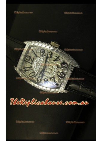 Franck Muller Casablanca Iron Croco Timepiece in Steel Case