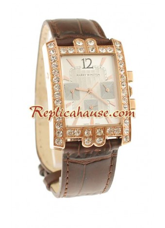 Harry Winston Avenue C Chronograph Swiss Ladies Wristwatch HARWNT02