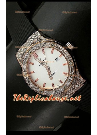 Hublot Big Bang Fusion Swiss Replica Watch with Diamonds