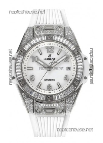 Hublot Big Bang One Click moissanite Paved Casing Super Clone Watch White Dial
