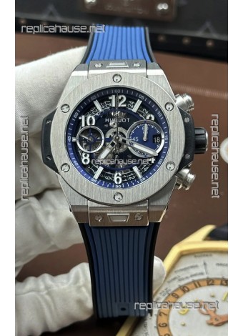 Hublot Big Bang Unico Blue Stainless Steel Casing Super Clone Watch 